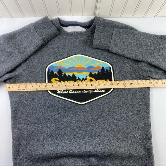 SuperDry Men's Gray Travel Postcard Graphic Crewneck Sweatshirt Sz M - Picture 7 of 11
